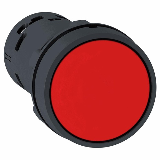[C01XB7NA42] Schneider Electric - Monolithic push button, plastic,red, Ø22, spring return, unmarked, 1 NC - XB7NA42