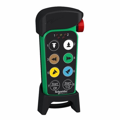 [C01ZART8LS] Schneider Electric - Remote control eXLhoist compact, 6 motion push buttons, 2 auxiliary push buttons, LED - ZART8LS