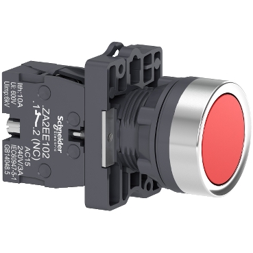 [C01XA2EA42] Schneider Electric - round red push-button Ø 22 - flush spring return - 1NC - XA2EA42