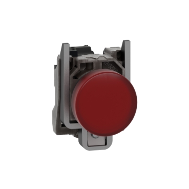 [C16XB4BVM4] Schneider Electric - Pilot light, metal, red, Ø22, plain lens with integral LED, 230...240 VAC - XB4BVM4